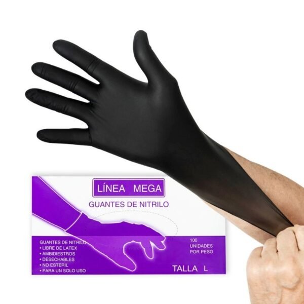 Guante Nitrilo Negro L X 100und