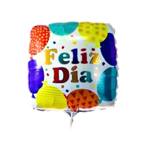 Globo Metalizado Cuadrado Feliz Dia Globos 18"