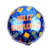 Globo Metalizado Feliz Cumpleaños Azul 18"