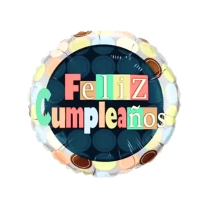 Globo Metalizado Feliz Cumpleaños Colores 18″