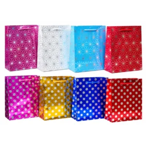 Bolsa Regalo 38.5 X 29 X 9 Cm Metalizada Estampada